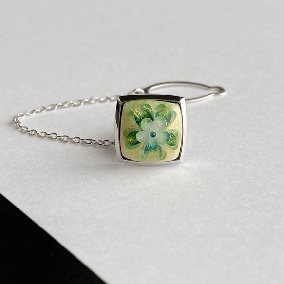 銀唐草 七宝焼タイタック(ラペルピン) 純銀胎有線七宝 メンズ タイピン・カフス シルバー（素材） FKP1407920917(10725円)