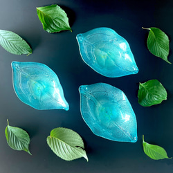 葉っぱのお皿ブルー 1枚目の画像