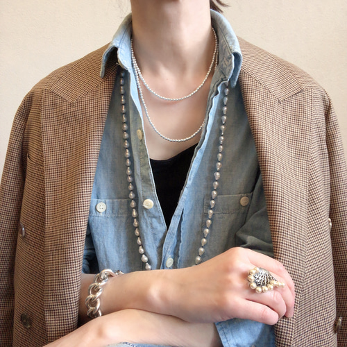 ナバホパールネックレス90cmsilver925シルバーパール ネックレス
