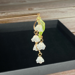 鈴蘭のゆらゆらかんざし 金属の一本簪 3枚目の画像