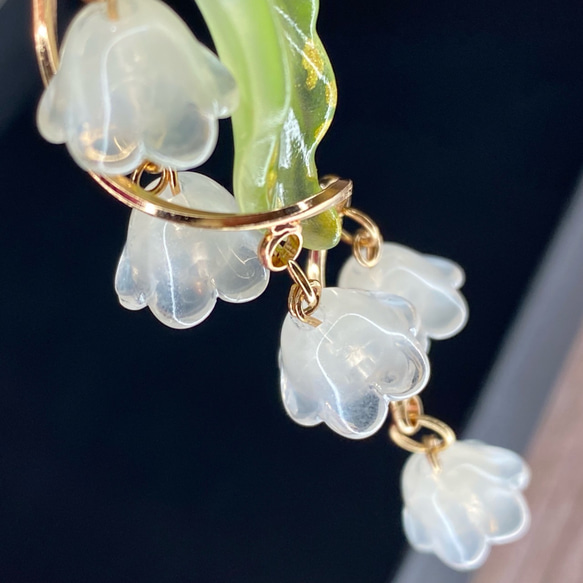 鈴蘭のゆらゆらかんざし 金属の一本簪 4枚目の画像