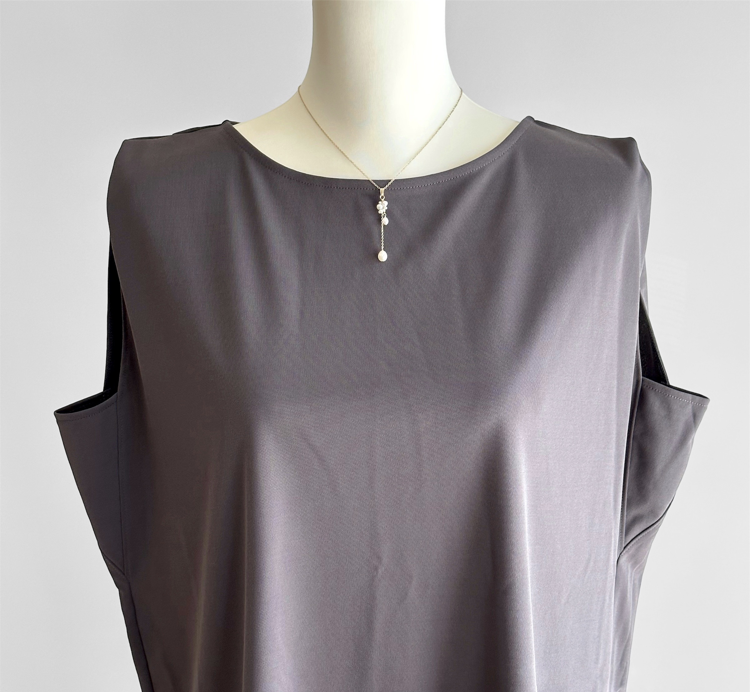 14kgf  淡水パールのネックレス 〜50cm スライドボール付き 華奢 揺れる オケージョン