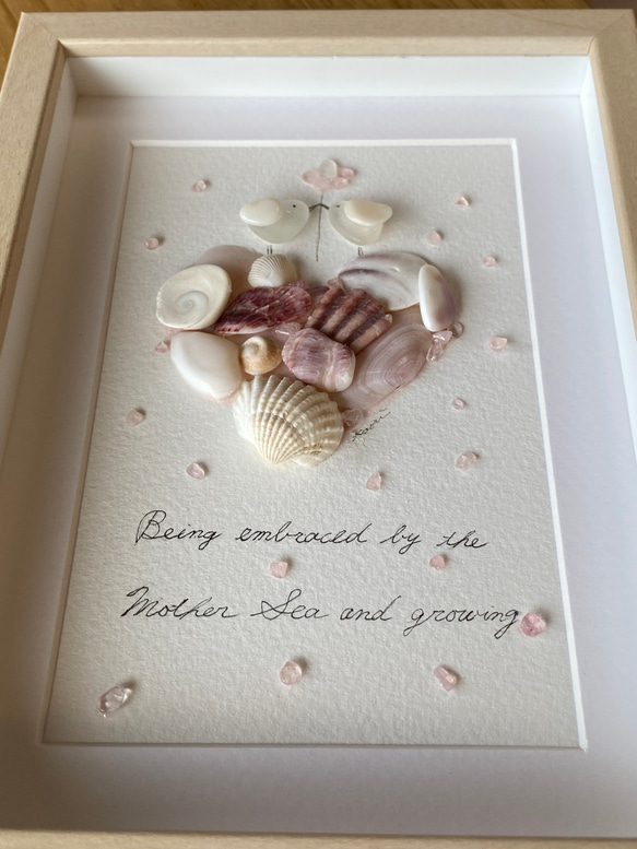 海からの贈り物〜母なる海〜シーグラスアート　小鳥　インテリア雑貨置物 4枚目の画像