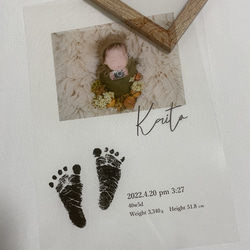 命名書 新生児 手足形 フォトフレーム クリアポスター クリアフレーム ニューボーン 4枚目の画像