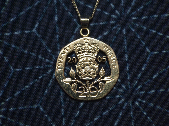 コインカットペンダント イギリス20ペンス ネックレス・ペンダント