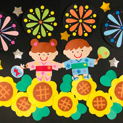 ♥C♡屋台付き夏飾り*お祭り*花火セット**☆♡夏飾り*他、色々夏*秋飾り*♡♥ 壁面飾り 夏 花火と一緒に楽しむ屋台セット☆ - メルカリ