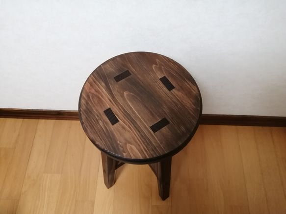 木製スツール　高さ58cm　丸椅子　stool 4枚目の画像