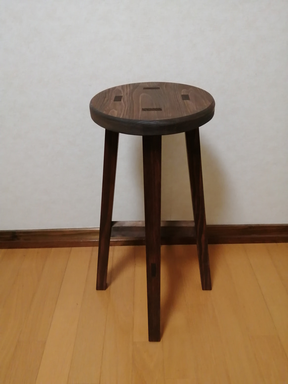 木製スツール　高さ58cm　丸椅子　stool 2枚目の画像