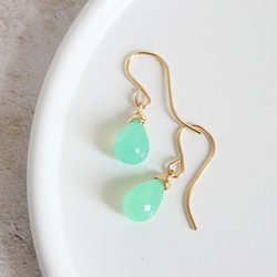 クリソプレーズの一粒ピアス｜chrysoprase 5枚目の画像