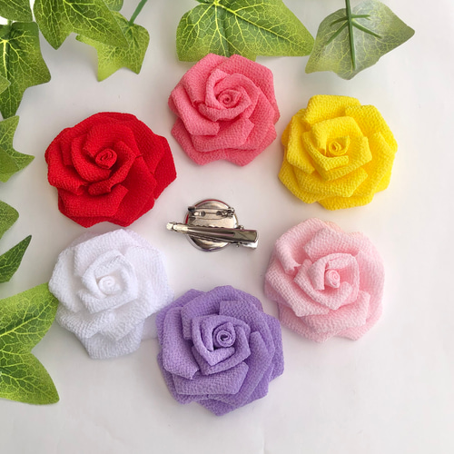 赤 レッド 薔薇 ばら バラ ローズ 2wayクリップ ブローチ コサージュ