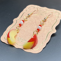 《受注生産》うさぎリンゴのピアス　フェイクスイーツ 8枚目の画像