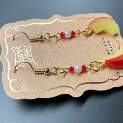 《受注生産》うさぎリンゴのピアス　フェイクスイーツ 11枚目の画像