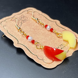 《受注生産》うさぎリンゴのピアス　フェイクスイーツ 12枚目の画像