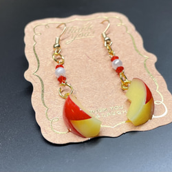 《受注生産》うさぎリンゴのピアス　フェイクスイーツ 7枚目の画像