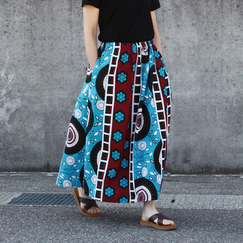 アフリカ布のロングスカート（アフリカンプリント）ロング・マキシ