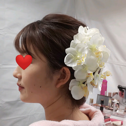 受注製作 和装 ヘアアクセサリー ダリア 胡蝶蘭 2枚目の画像