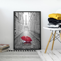 Paris エッフェル塔 雨  / インテリアポスター 海外アート / 2113 5枚目の画像