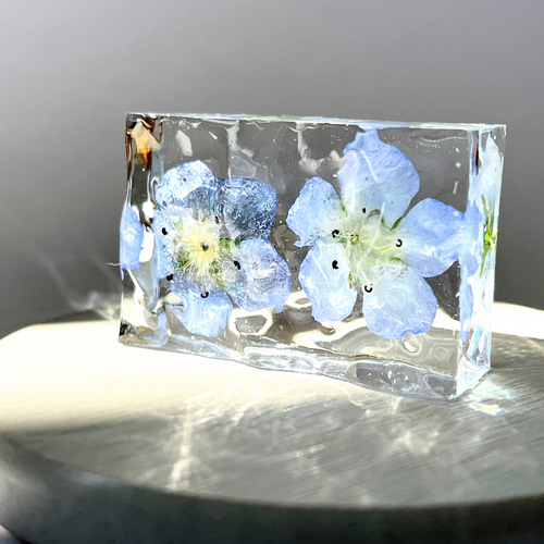 ネモフィラのオブジェ / インテリア / レジン/ 置物 / 波 / 水のかけら