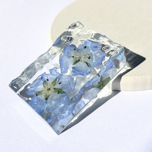 ネモフィラのオブジェ / インテリア / レジン/ 置物 / 波 / 水のかけら