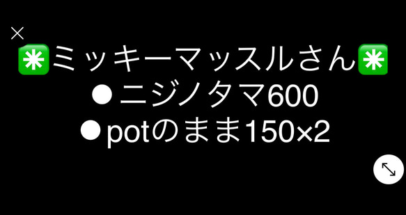 ✳️ミッキーマッスルさん✳️ ⚫︎ニジノタマ600 ⚫︎potのまま150×2 1枚目の画像