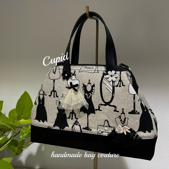 フランス生地（トルソークチュール柄）を使ったカパッと開閉軽量2way