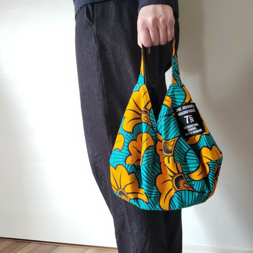 アフリカ布で作ったサークルバッグ エコバッグ・サブバッグ