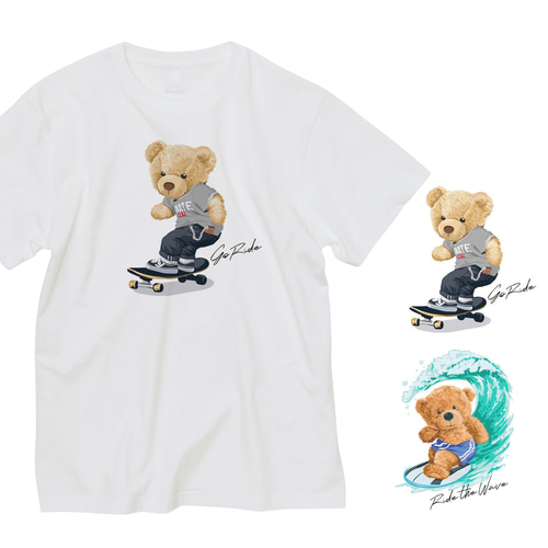 名入れOK]大人サイズ クマのお名前 Tシャツ プレゼント 半袖 熊