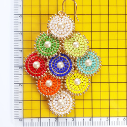 カラフルのビーズのイヤリングアクセサリー / 7.00 cm 5枚目の画像