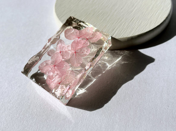 紫陽花のピンク水面☆再販 / レジン / ドライフラワー その他