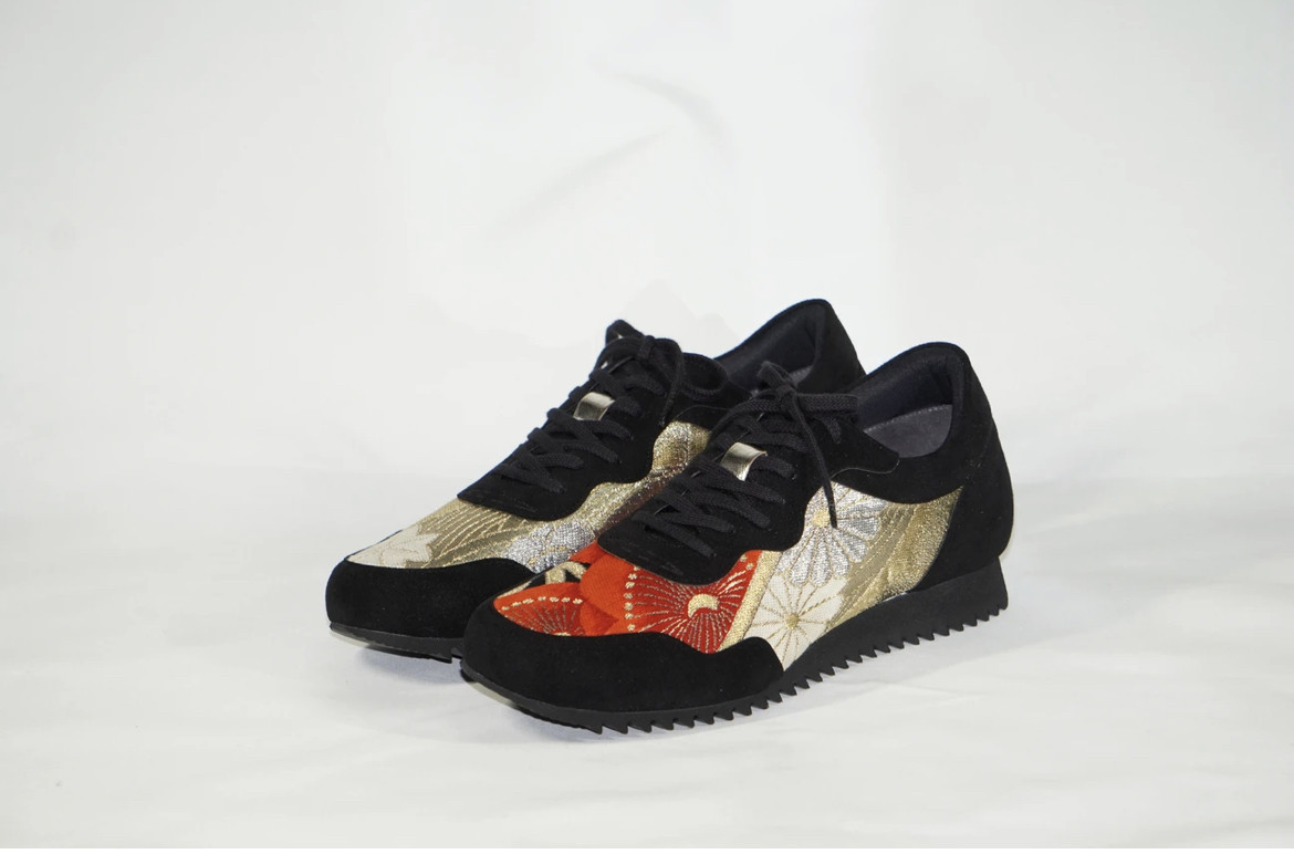 着物帯　華　スニーカー　26㎝　アップサイクル　SDGｓ