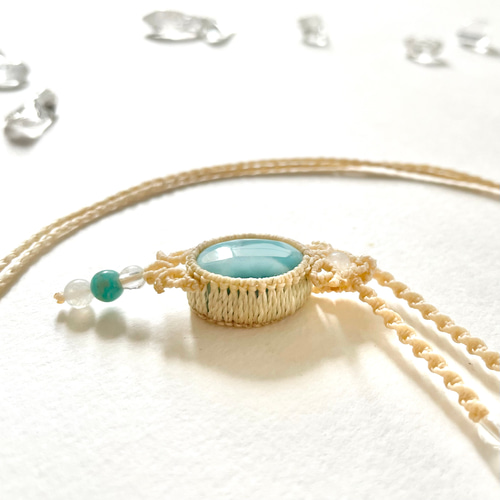 tsuyu＊優しいお守り♪ラリマーの天然石アクセサリー・マクラメ