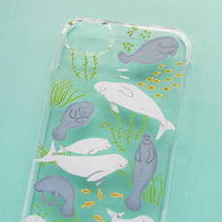 マナティとジュゴン合え、海草を添えて iPhoneケース 4枚目の画像