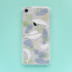 マナティとジュゴン合え、海草を添えて iPhoneケース 6枚目の画像