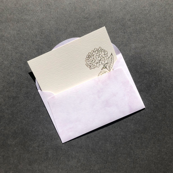 紫陽花の箔押しカード 3枚目の画像
