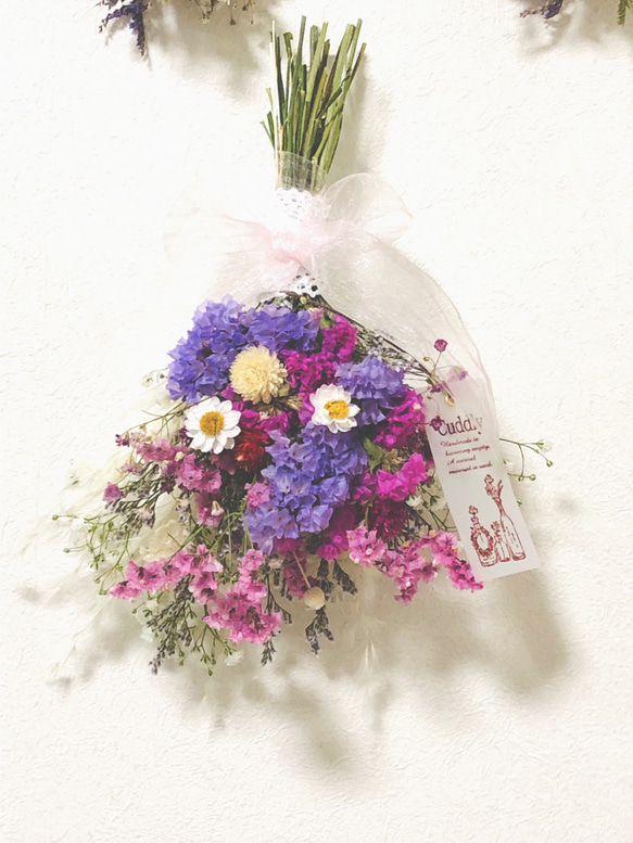 スターチスの可愛い♡ドライフラワースワッグ＊bouquet 1枚目の画像