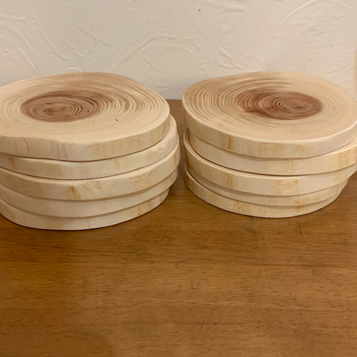 ひのき　丸太　&  コースター10枚 ひのき丸太& コースター10枚