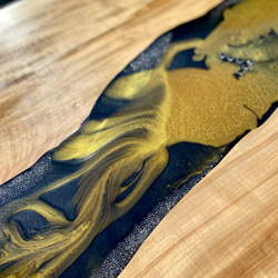 栃の木とレジンの一枚板テーブルT-1008 12枚目の画像