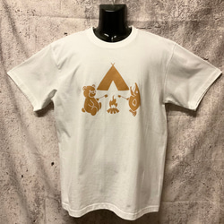 なかよしサケクマ　キャンプ　Tシャツ（半袖） 1枚目の画像