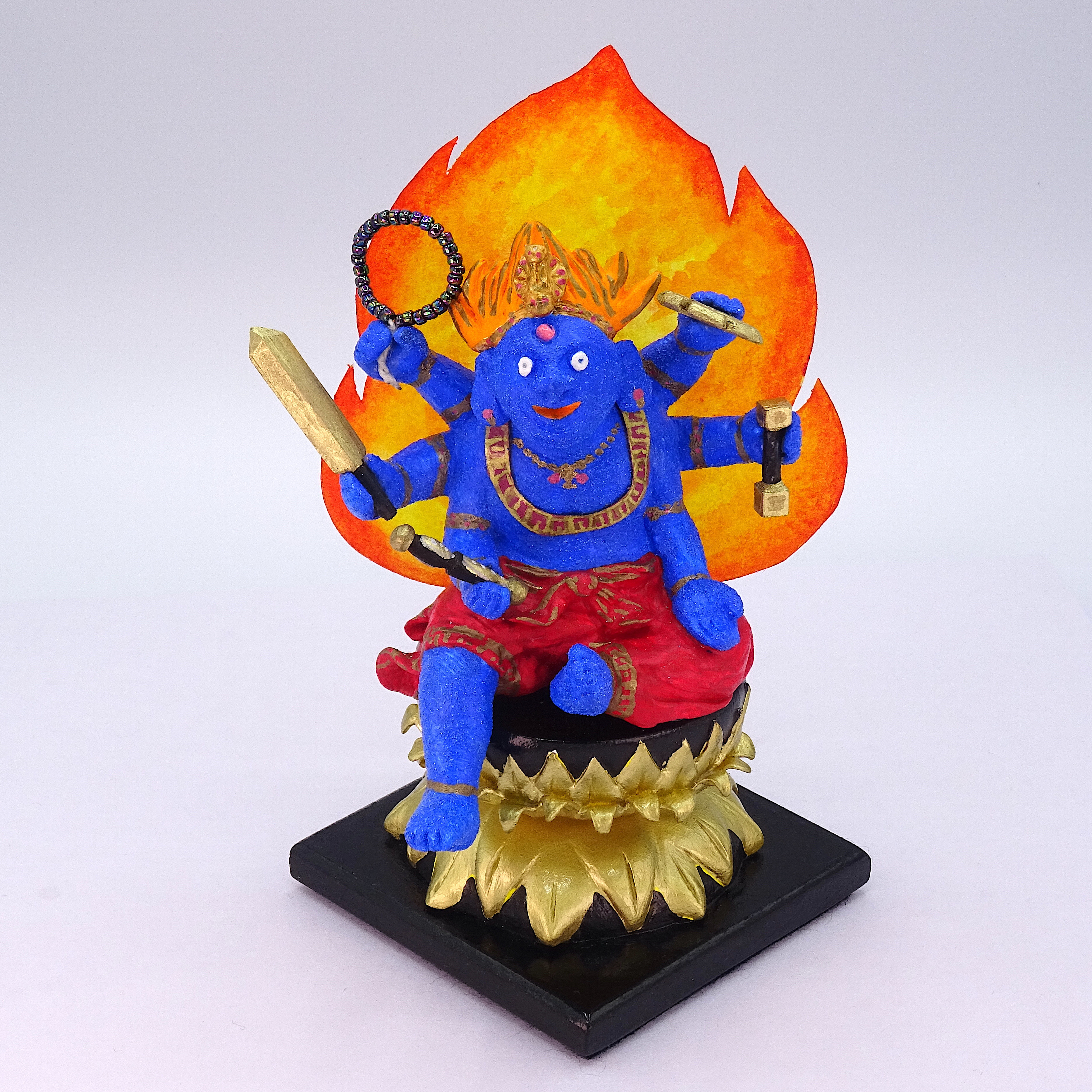 粘土人形 烏枢沙摩明王(うすさまみょうおう）座りポーズ　大　その２