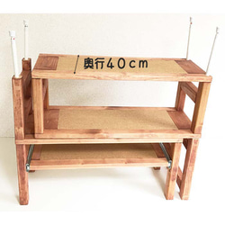 キッチンラック４０ 【送料無料】 伸縮 突っ張り式 スライドテーブル アンティーク調 木製 2枚目の画像