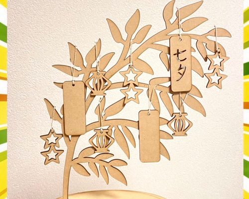 七夕　七夕飾り　ハンドメイド　木工　織姫と彦星　人形　置物　笹の葉　短冊　和紙 七夕 七夕飾り ハンドメイド 木工 織姫と彦星 人形 置物 笹の葉