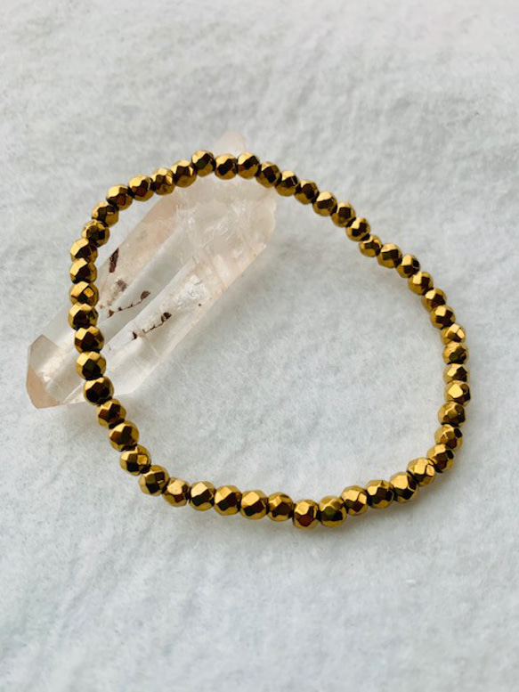 tamagoヘマタイト　猫　ブレスレット　金色　8-136 ヘマタイト ゴールドコーティングブレスレット ブレスレット kannon