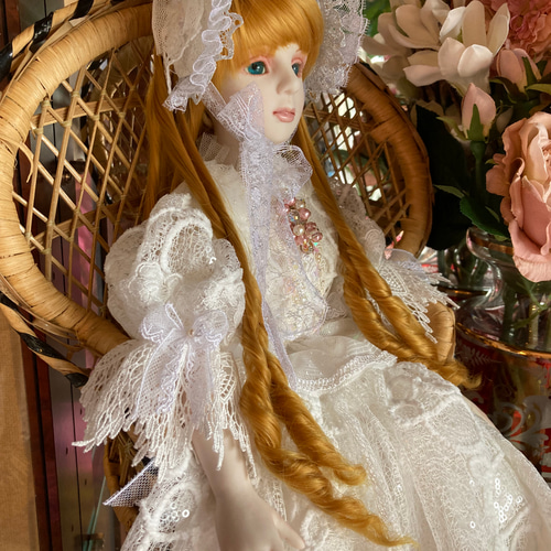 ハンドメイドビスクドール人形 青いドレス ハンドメイドビスクドール人形 青いドレス