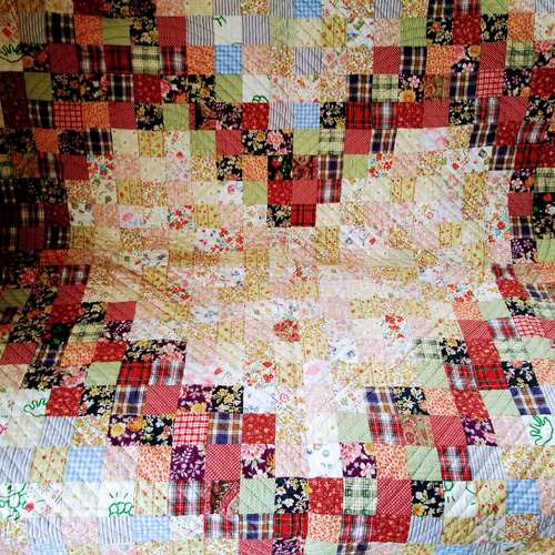 ハートのパッチワークキルト (額縁仕立て) その他インテリア雑貨 kyoko