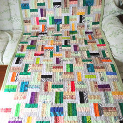 思い出の布 (レールフェンスのパッチワークキルト) その他インテリア