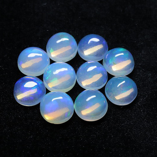 卸売販売】天然オパール ブルー 2.5ct以上 12×10mm ルース 遊色抜群