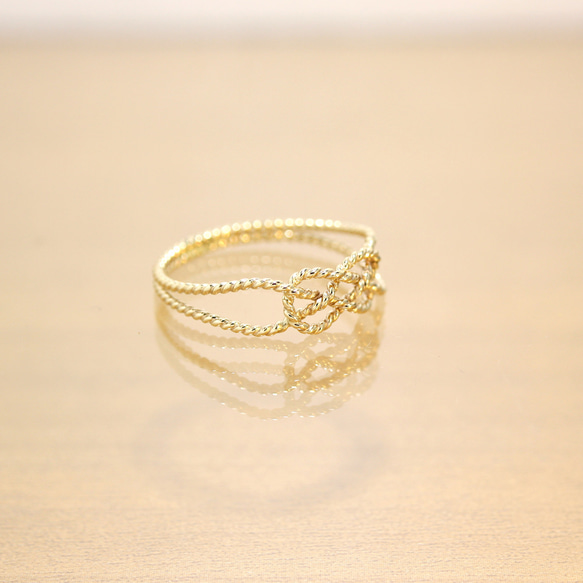 14kgf＊あわじ結び＊リング【金】Awaji knot gold ring 2枚目の画像