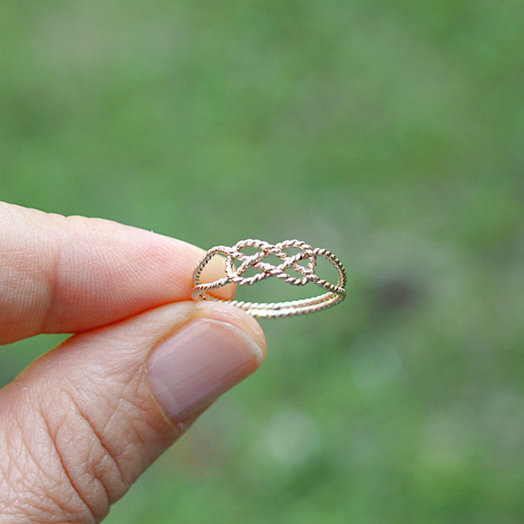 14kgf＊あわじ結び＊リング【金】Awaji knot gold ring 3枚目の画像