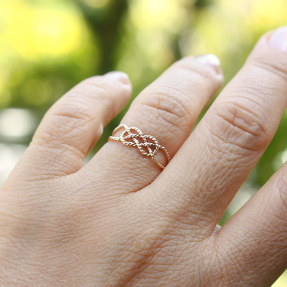 14kgf＊あわじ結び＊リング【金】Awaji knot gold ring 5枚目の画像