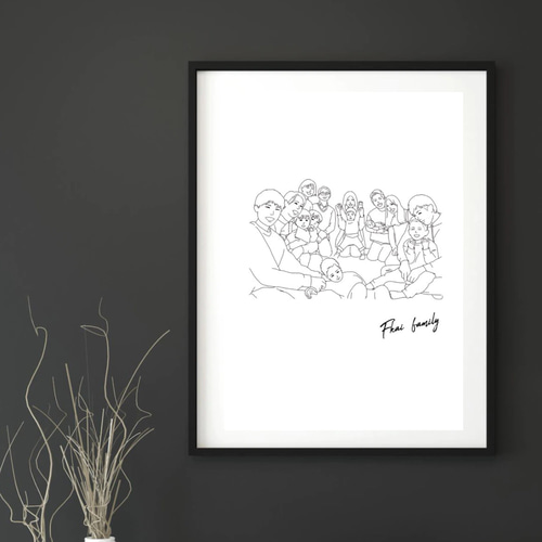 【AYさま専用】家族の似顔絵 A3サイズ 似顔絵あやぱんだ | ❤️❤️❤️❤️❤️ アナログ A3 【お客様